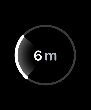 Precision Finding, white progress bar encircles estimated distance to misplaced iPhone