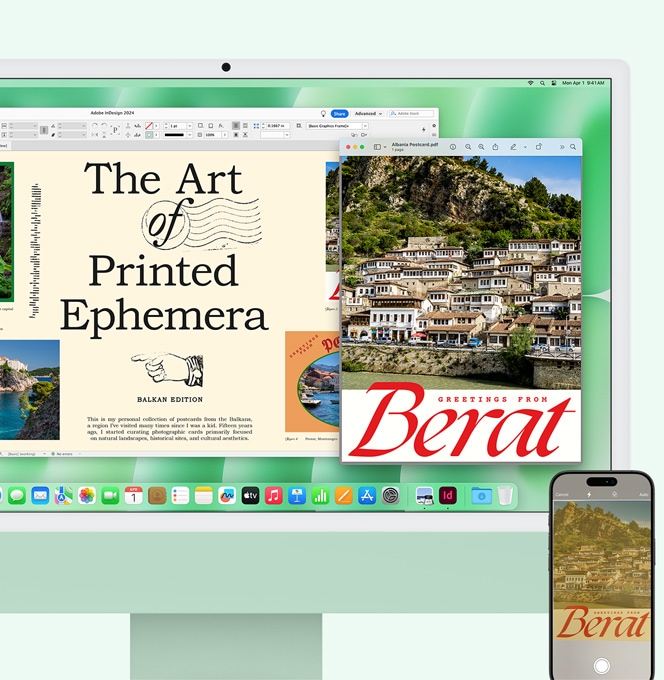 Dokument naskenovaný iPhonem se hned objeví na obrazovce iMacu.