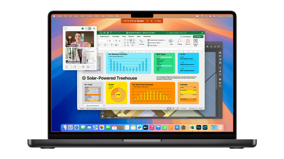 Schermata di un Mac con diverse app aperte tra cui Zoom ed Excel.
