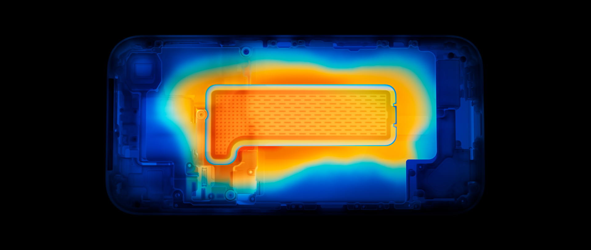 Internal view of the iPhone 17 Pro vapour chamber