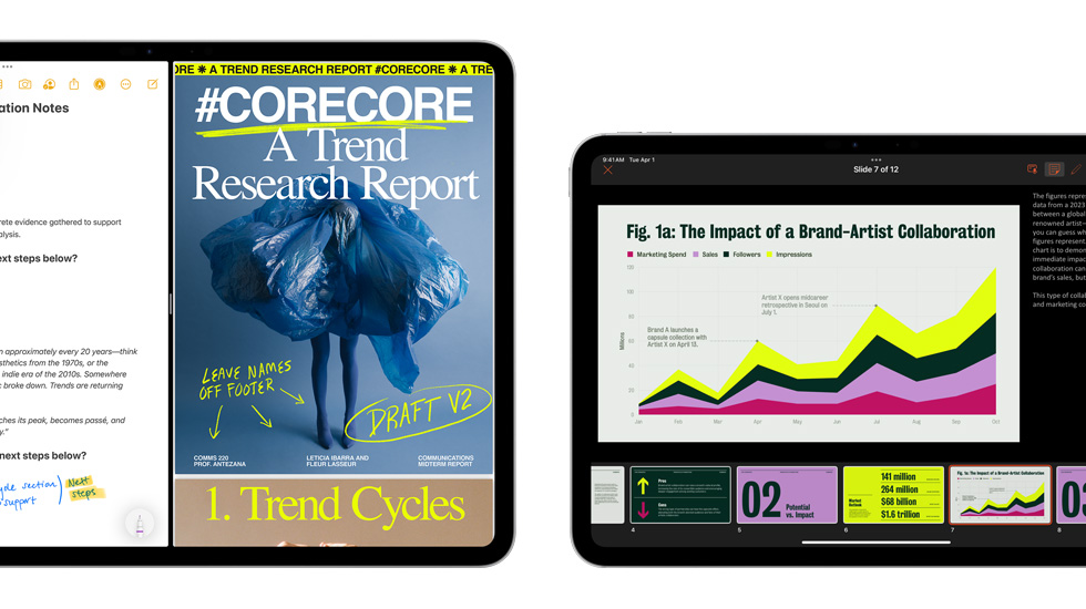 Note e una presentazione su più schermate.
