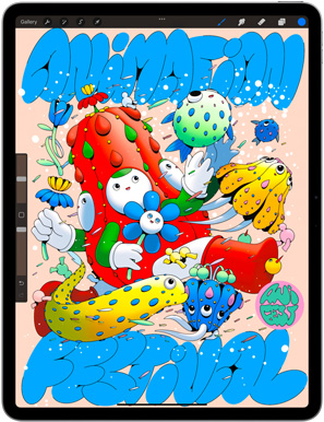 iPad Air 正展示 Procreate app