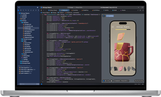MacBook Pro 正展示 Xcode app
