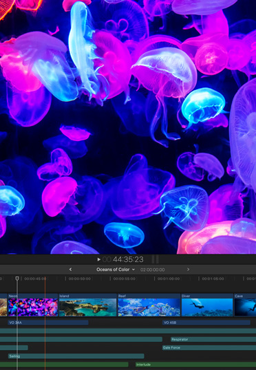 Mac 桌面電腦,正展示 Final Cut Pro app。