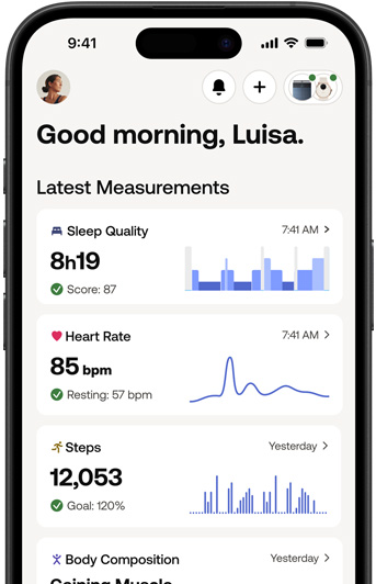 Un iPhone che mostra l’app Withings.