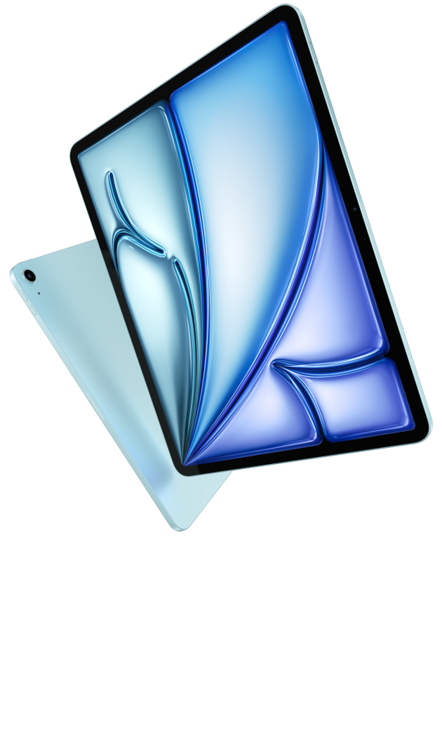 iPad Air front and back view showcasing thin construction