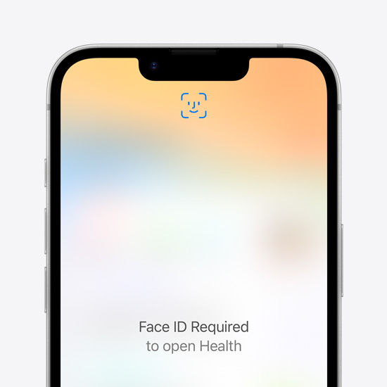Vue partielle de l’écran d’un iPhone 16e montrant l’identification Face ID pour l’app Santé