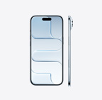 Phone Air, front exterior, Sky Blue colour, Dynamic Island centred at top, side exterior, very thin profile, side button, Camera Control