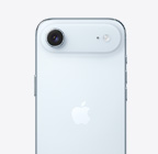 iPhone Air, parte trasera, color azul cielo, cámara Fusion principal en el módulo superior