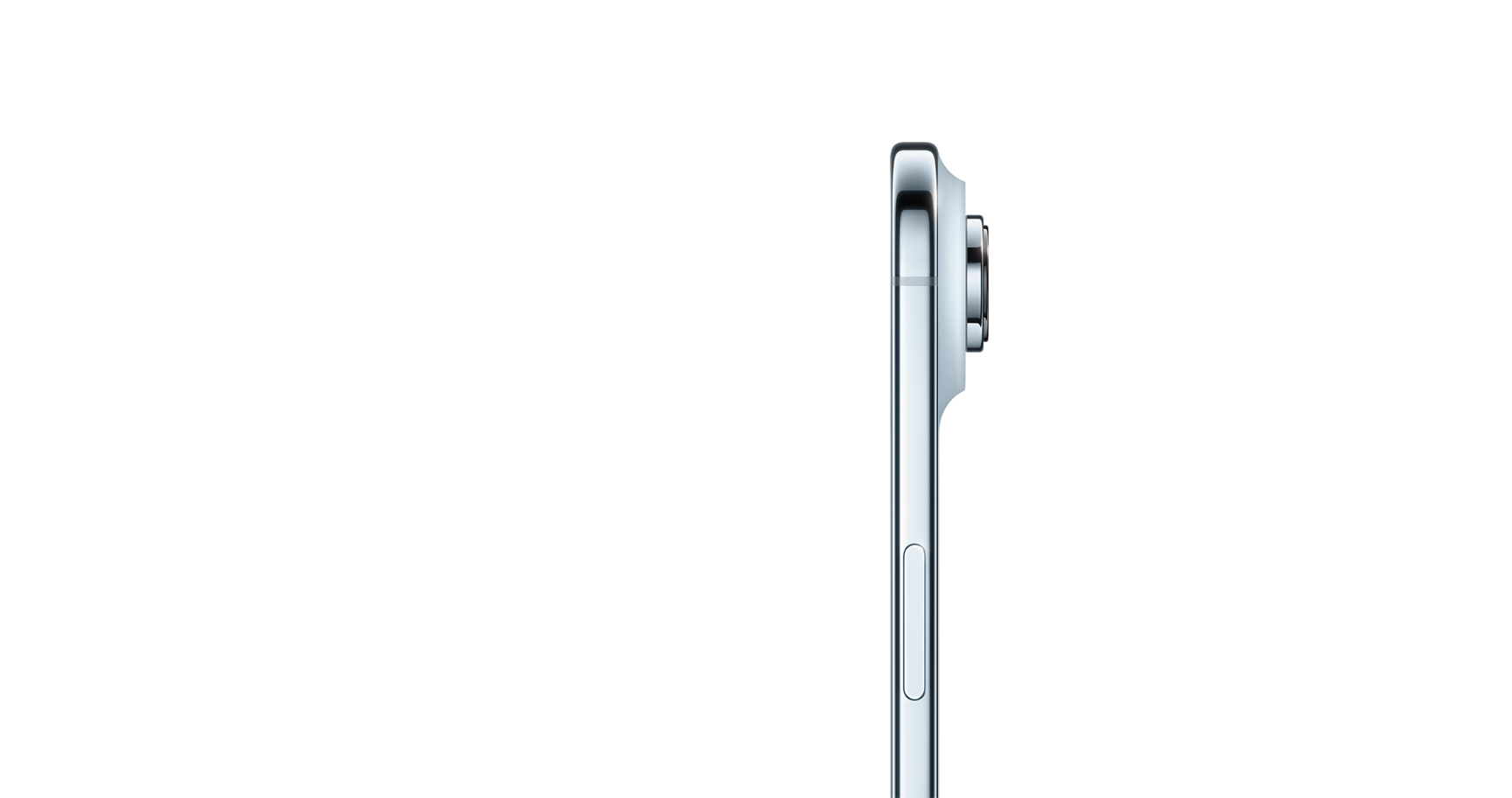 iPhone Air, parte trasera, color azul cielo, sistema de cámara Fusion principal en el módulo superior