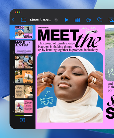 نافذة Keynote مفتوحة تعرض عناصر التحكم الأنيقة والمبسطة.
